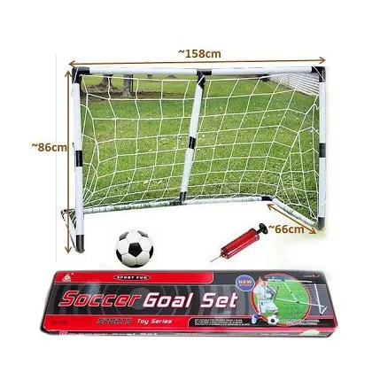 שער כדורגל מתנפח + כדור כדורגל ומשאבה לניפוח