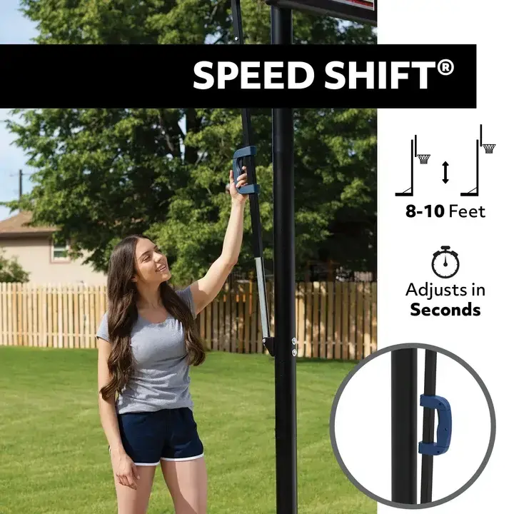 מתקן סל נייד מתכוונן 48 אינץ - Lifetime Polycarbonate Adjustable Portable Basketball Hoop NBA Editio