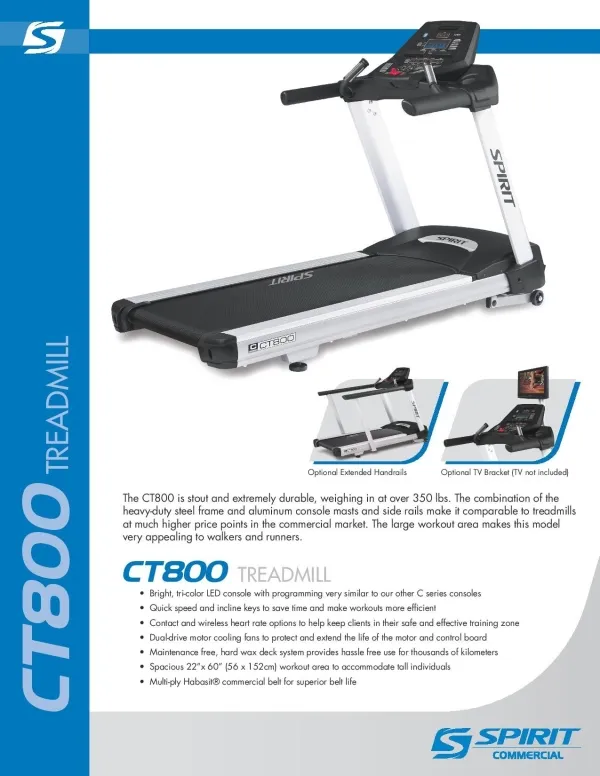 הליכון כושר ספיריט Spirit CT800 - הליכון ריצה ממונע עם 3 כ"ס