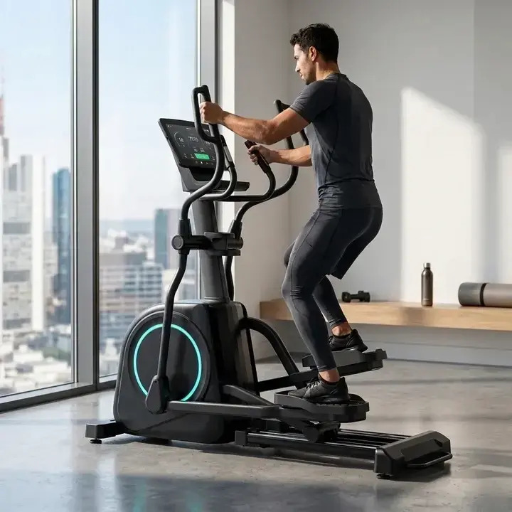 אליפטיקל מסחרי עם מסך מגע אינטראקטיבי – KETTLER ELLIPTICAL FLOW PRO 15.6” TFT